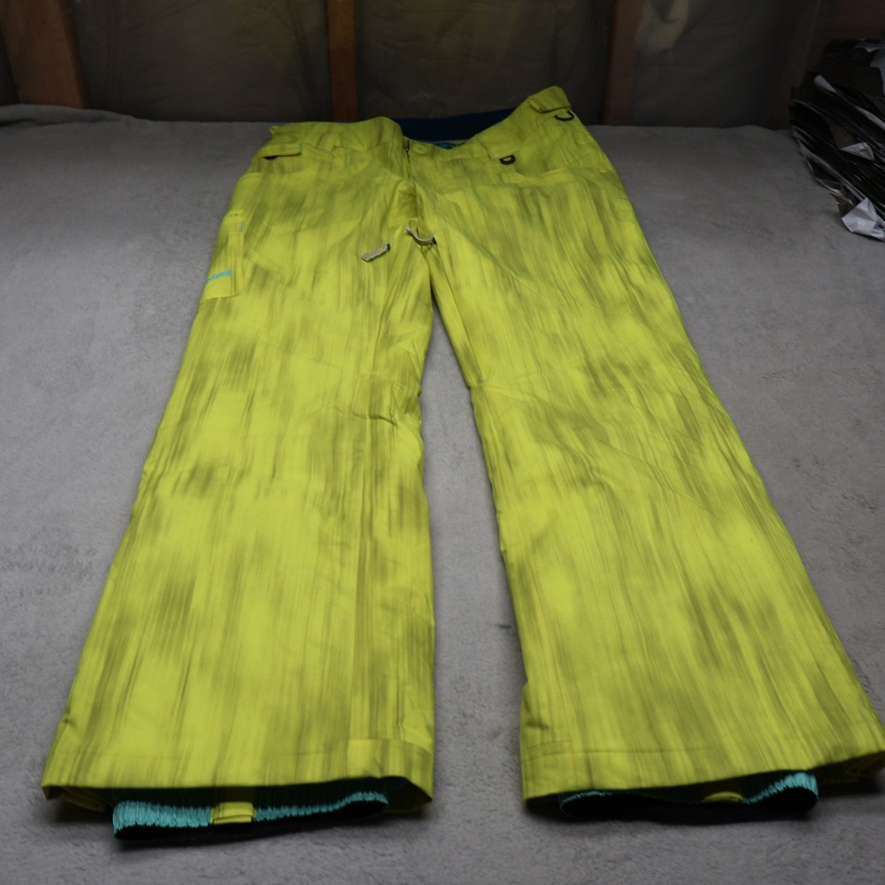 Under Armour Snow Pants Women Small Yellow Ski Snow Winter Cold Weather 31x32